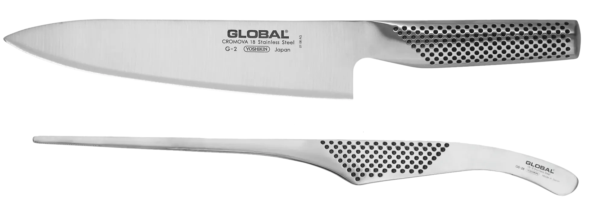 Knivsett med kokkekniv G-2 og matpinsett GS-28-Global Best