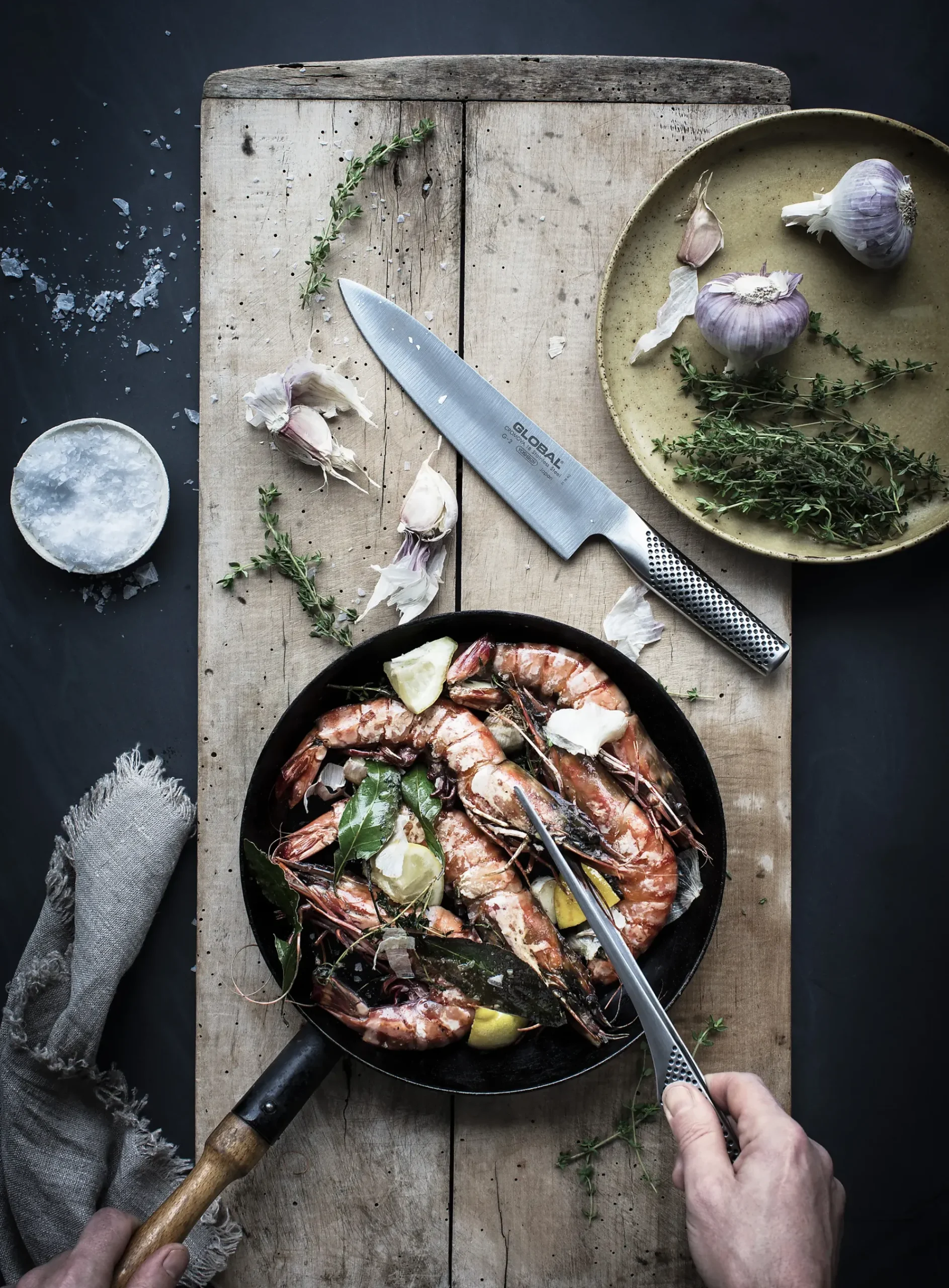 Knivsett med kokkekniv G-2 og matpinsett GS-28-Global Best