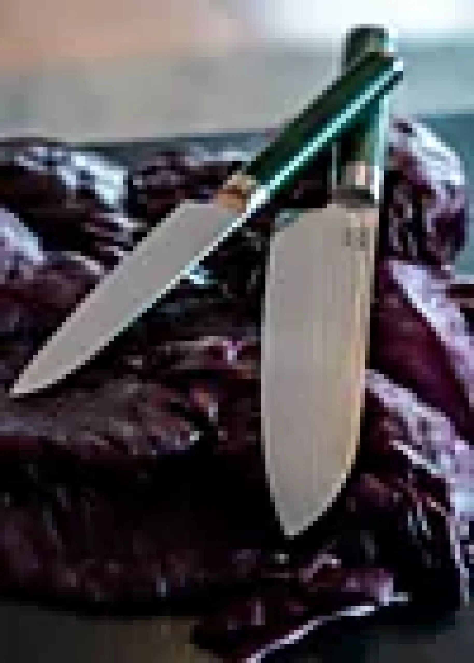 Kokkekniv smaragd damask 12cm-Øyo Hot