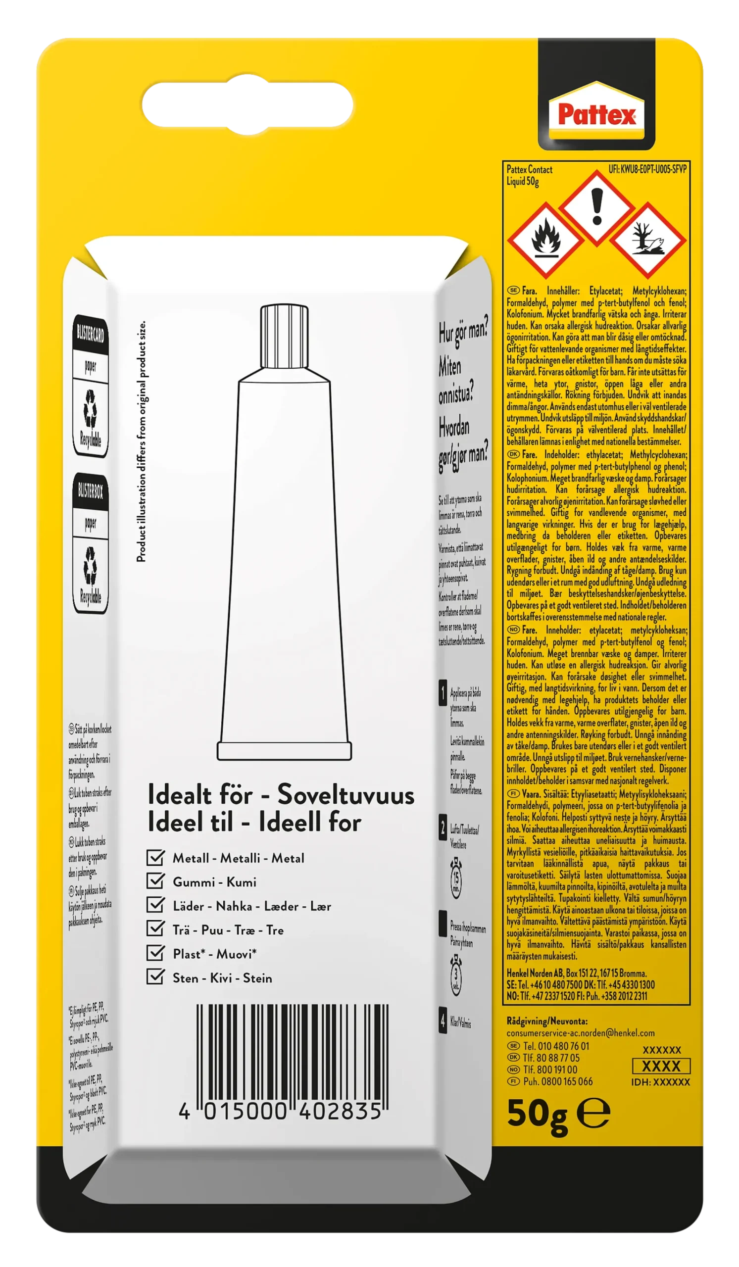 Kontaktlim liquid 50g-Pattex