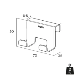 Krok dobbel for 6-8mm glassvegg i matt-Tiger Hot