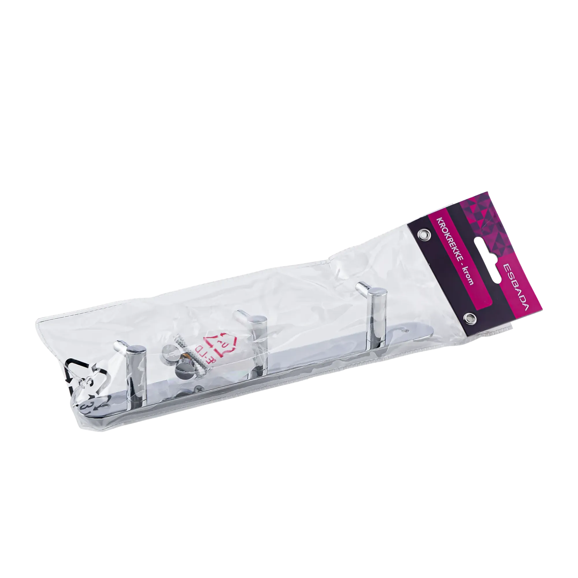 Krokrekke 3 kroker med skjulte skruefester 23.5cm-Esbada Clearance