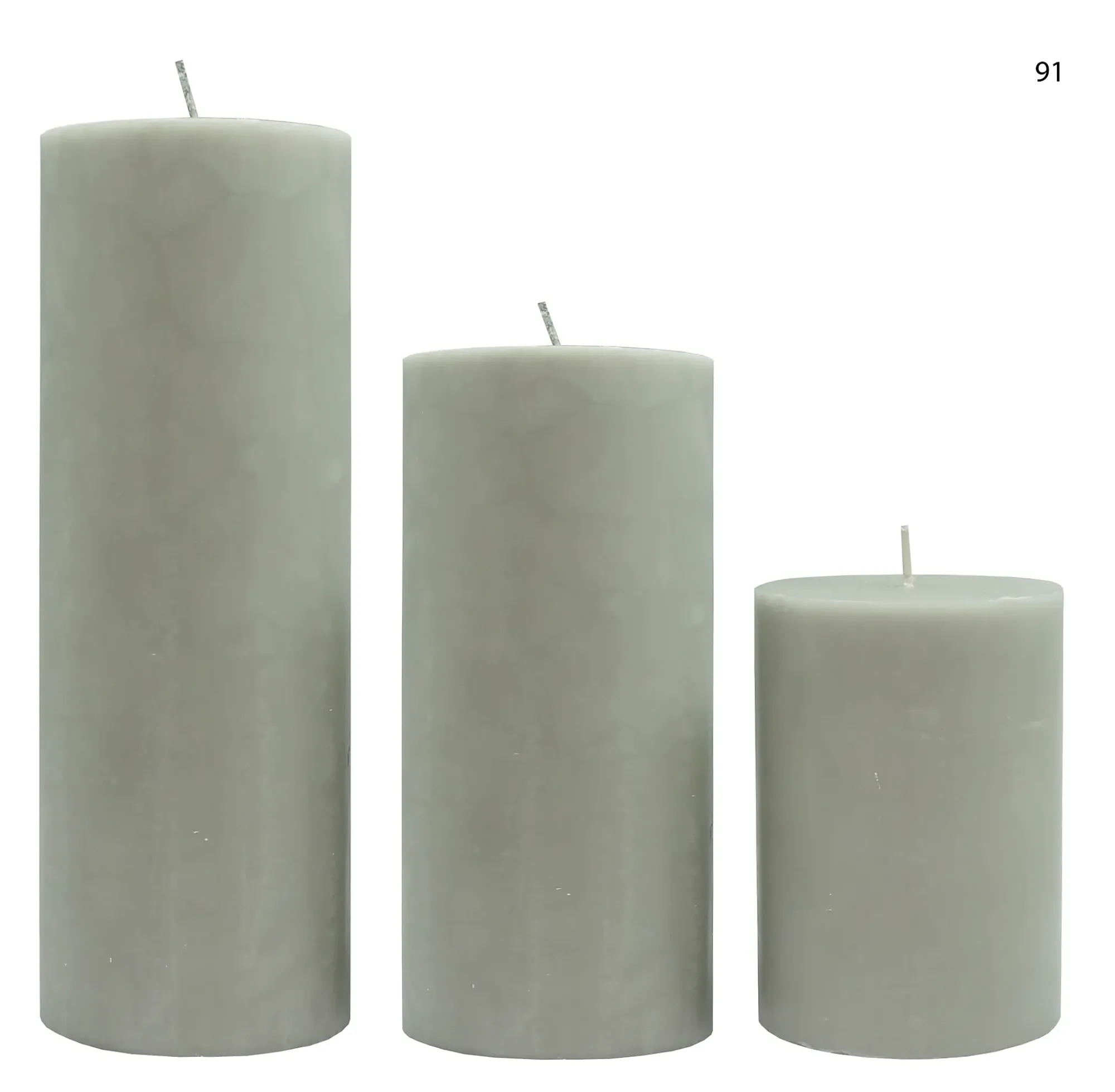 KUBBELYS 7X20CM STEARIN GRÅ-Diana lys Discount