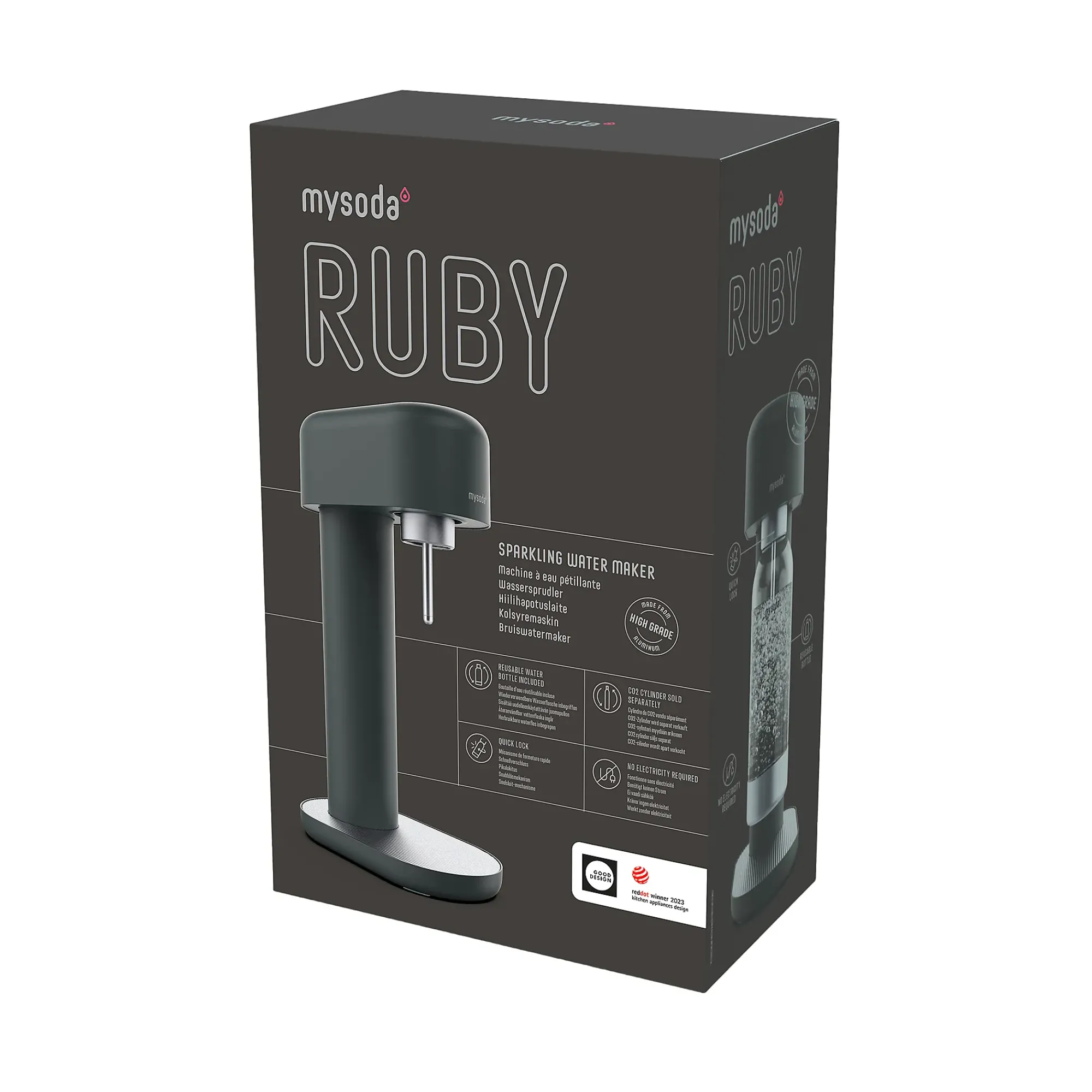 Kullsyremaskin Ruby 2 Black Silver (excl. sylinder)-Mysoda