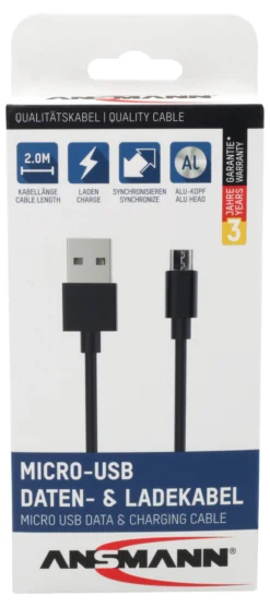 Ladekabel Micro-USB 2m-Ansmann Outlet