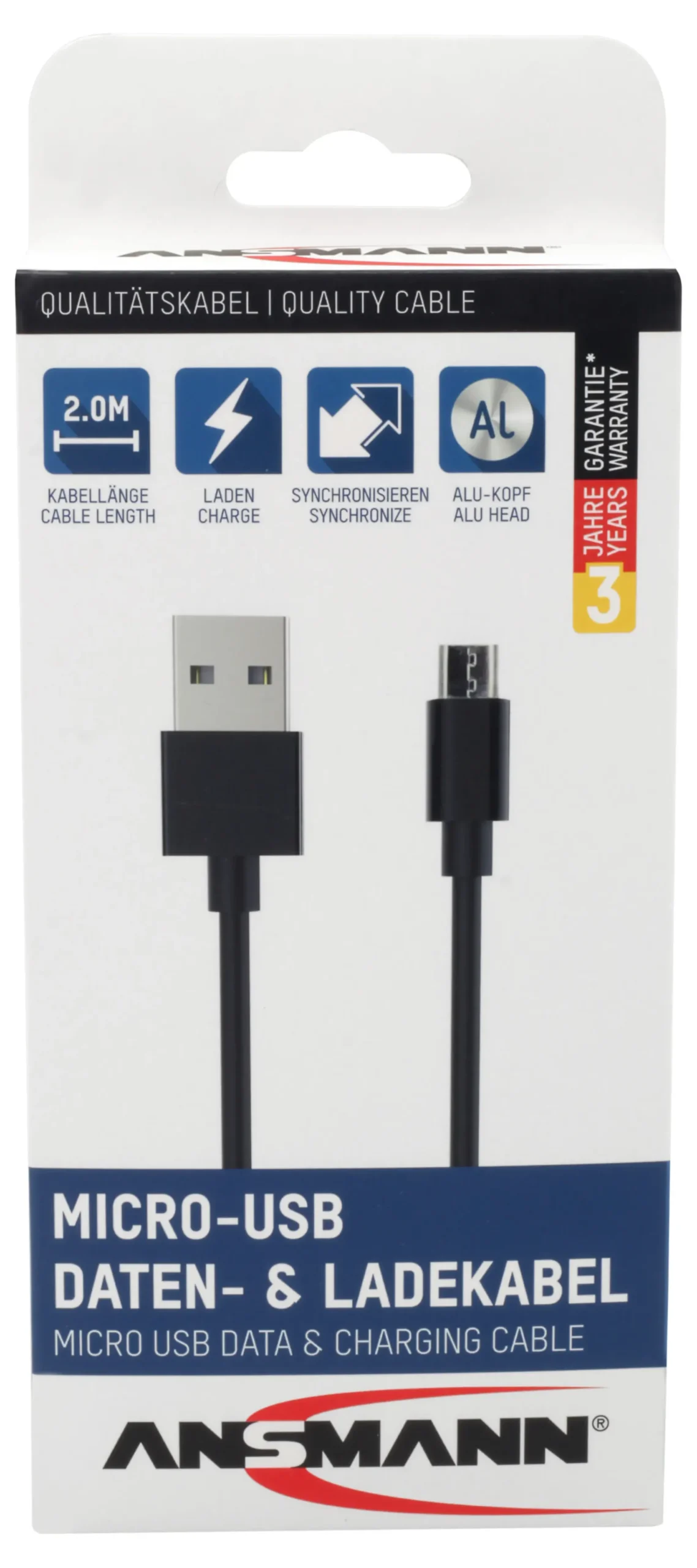 Ladekabel Micro-USB 2m-Ansmann Outlet