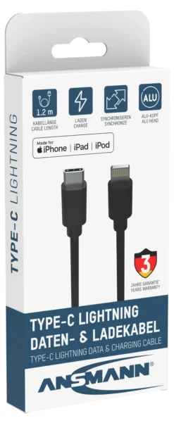 Ladekabel USB-C til Lightning 1,2m-Ansmann Sale