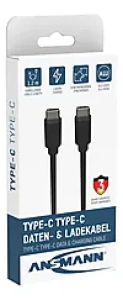 Ladekabel USB-C til USB-C 1,2m-Ansmann Sale