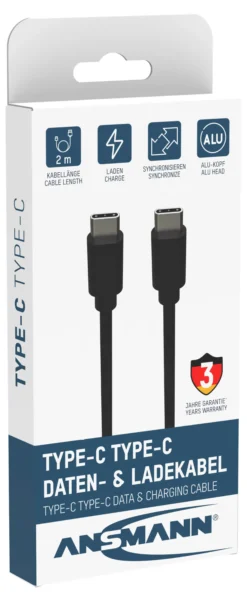 Ladekabel USB-C til USB-C 2m-Ansmann Sale