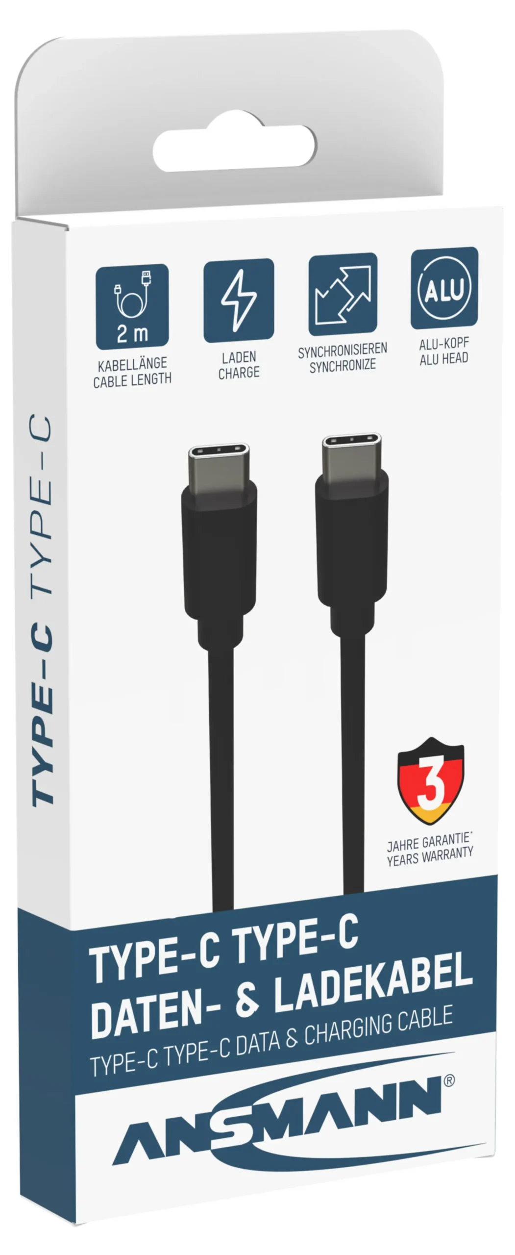 Ladekabel USB-C til USB-C 2m-Ansmann Sale
