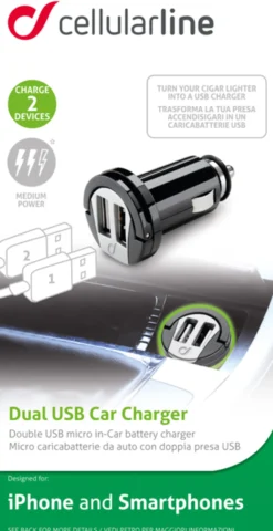 Lader 12/24v USB med to uttak 2A- Sale