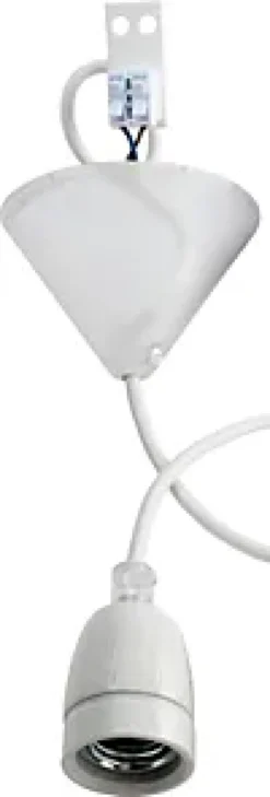 Lampeoppheng E27 porselen tekstilkabel 1.8m-Gelia Online