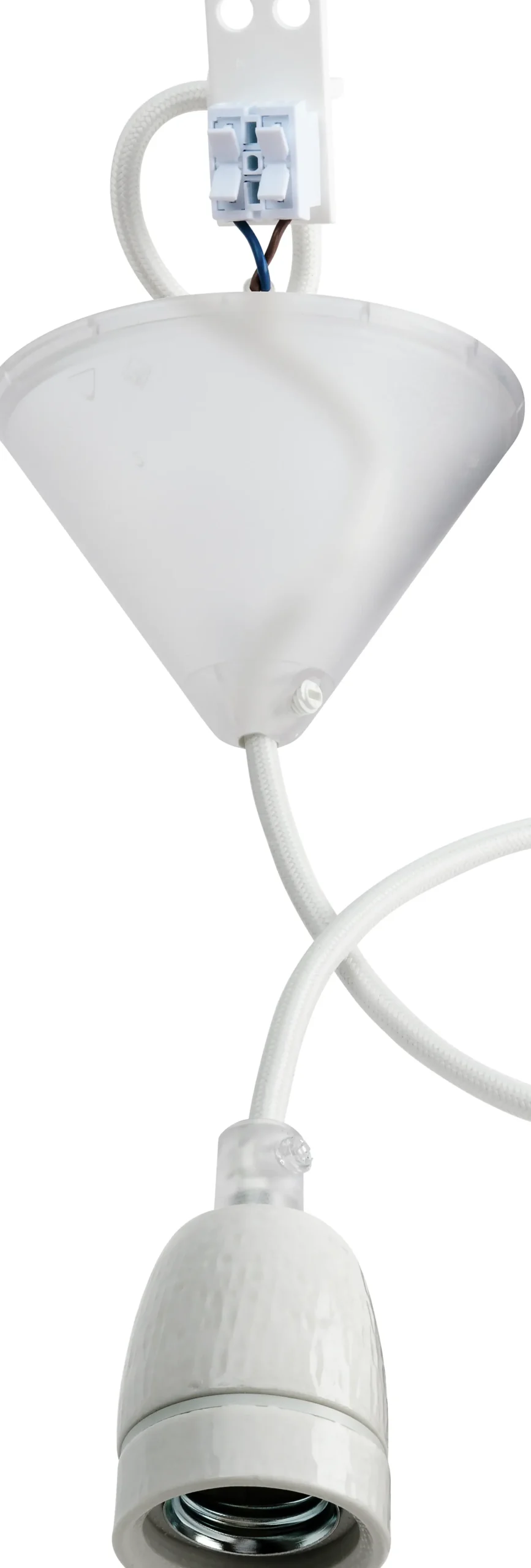 Lampeoppheng E27 porselen tekstilkabel 1.8m-Gelia Online