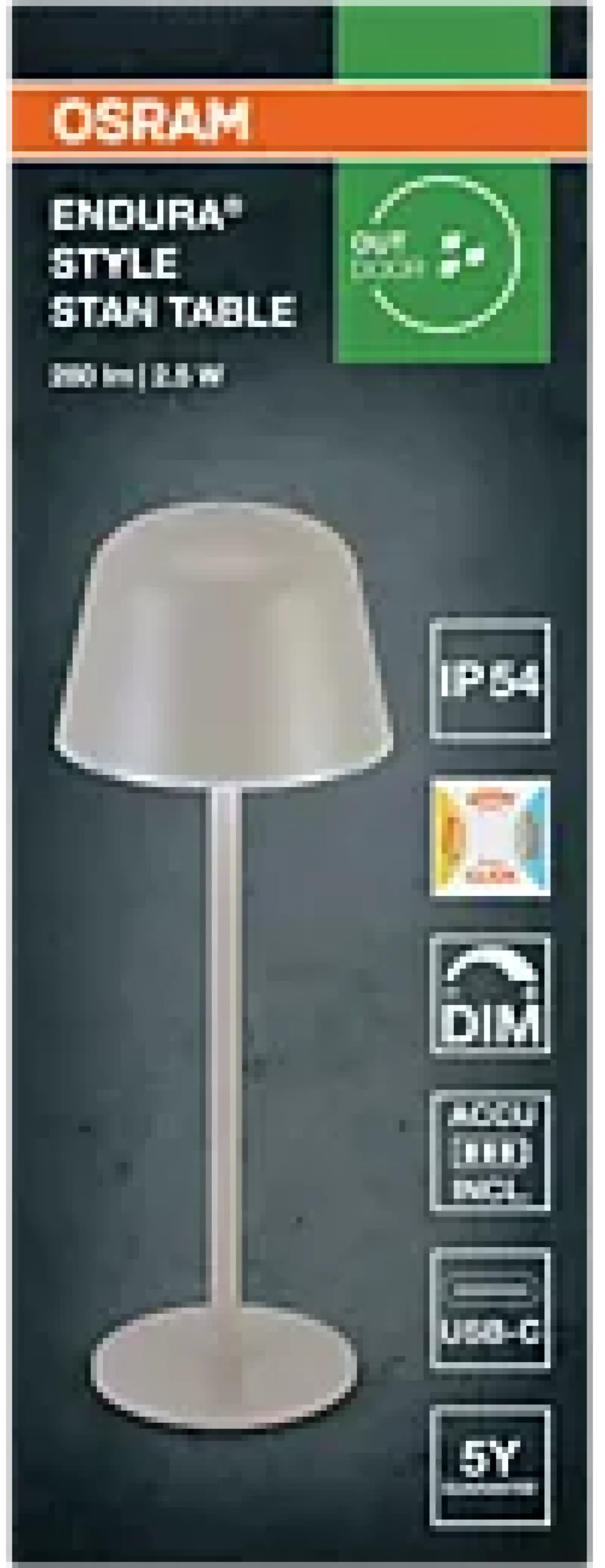 Led Bordlampe Utendørs Beige Oppladbar Usb-Osram Discount