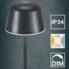 Led Bordlampe Utendørs Mørk Grå Oppladbar Usb-Osram Clearance