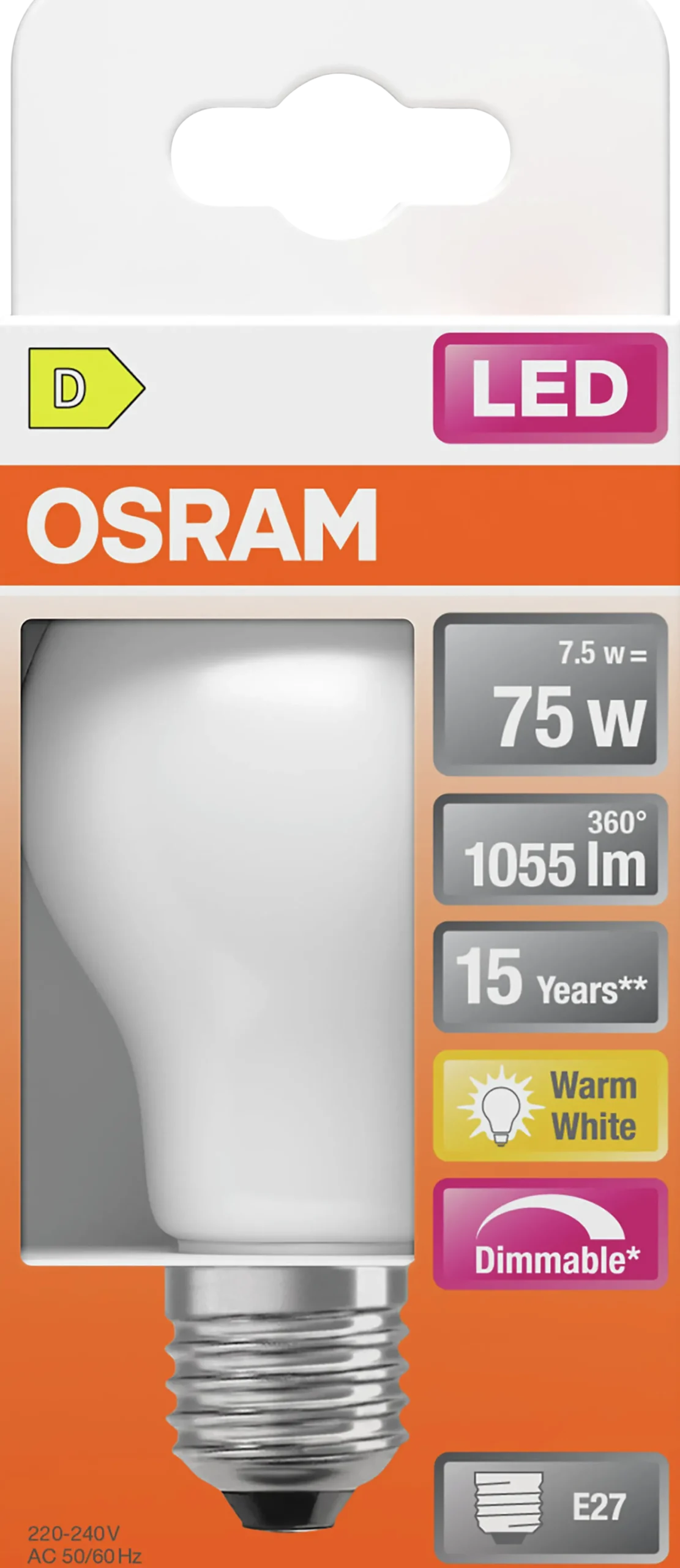 LED Classic A 75 7,8W 2700K matt dim E27-Osram Sale