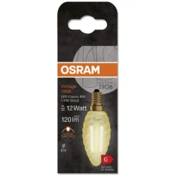 LED Classic BW 12 gold 1,5W 2400K E14-Osram Clearance