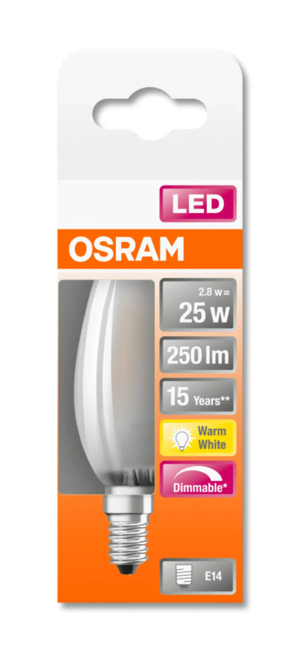 LED Classic B 25 2,8W 2700K dim E14-Osram Best