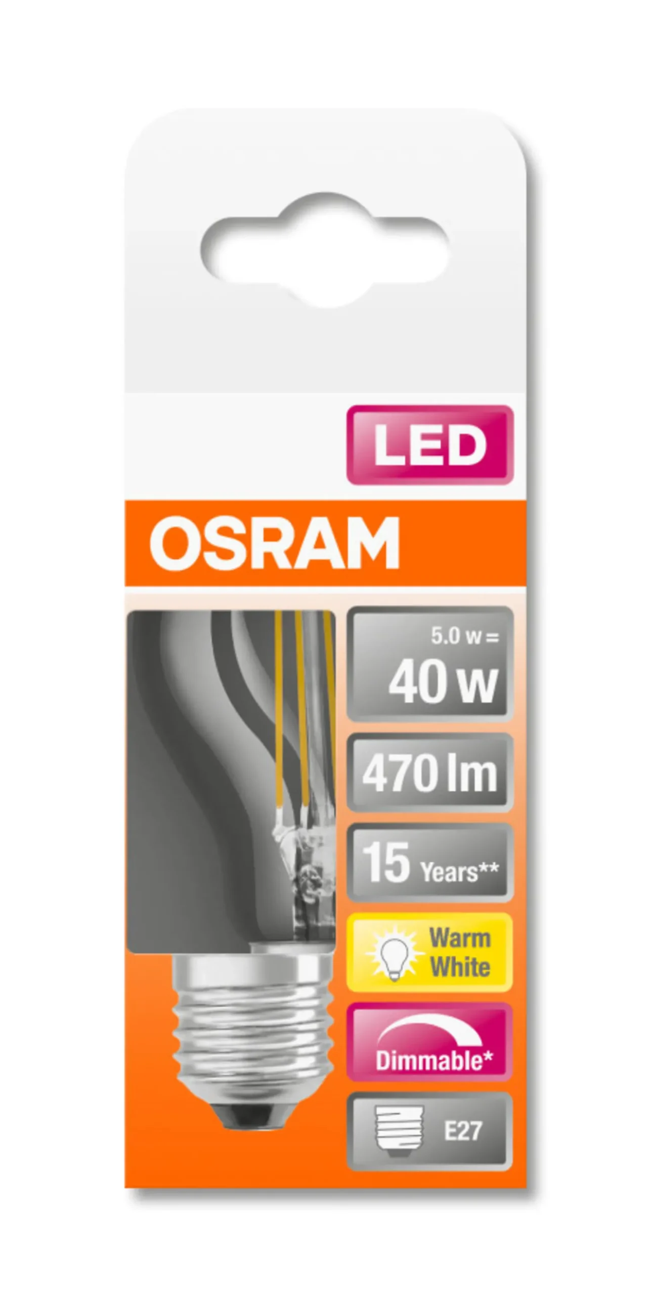LED Classic P 40 5W 2700K dim E27-Osram Sale