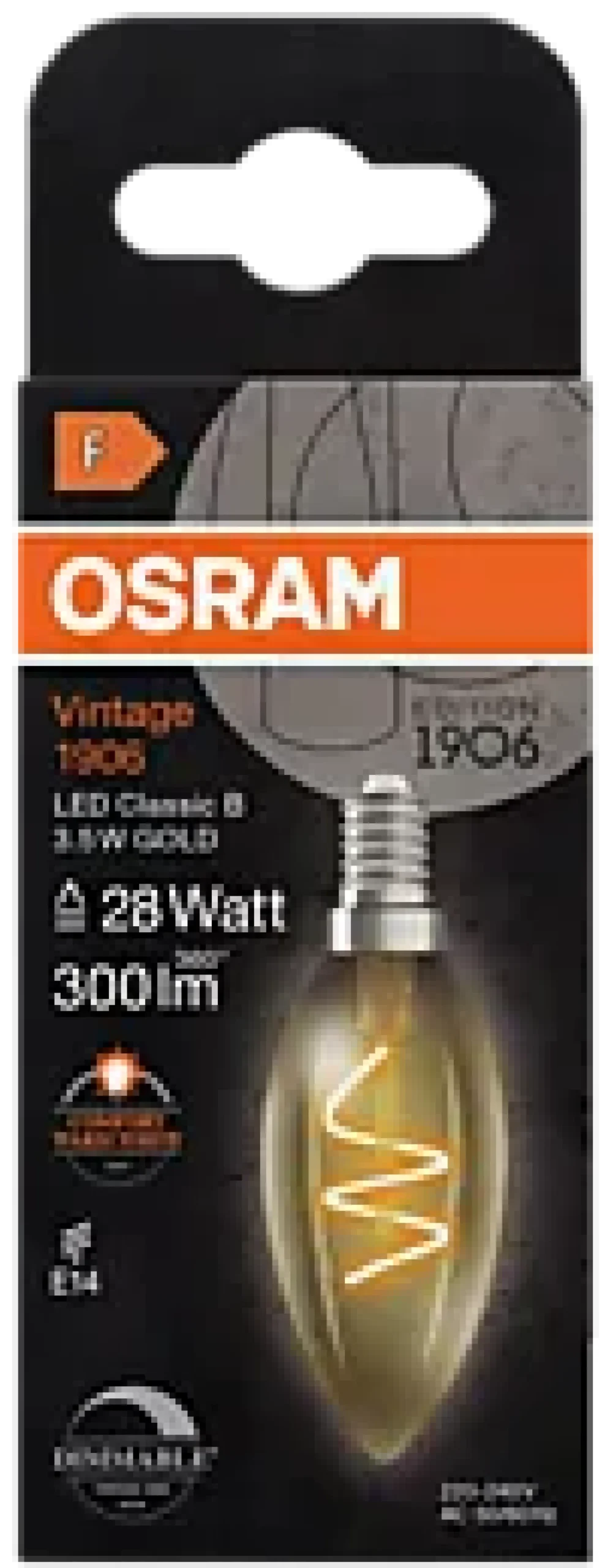 Led Dekorasjonspære E14 B28 300lm Gold Dimbar Varmere Lys-Osram Online