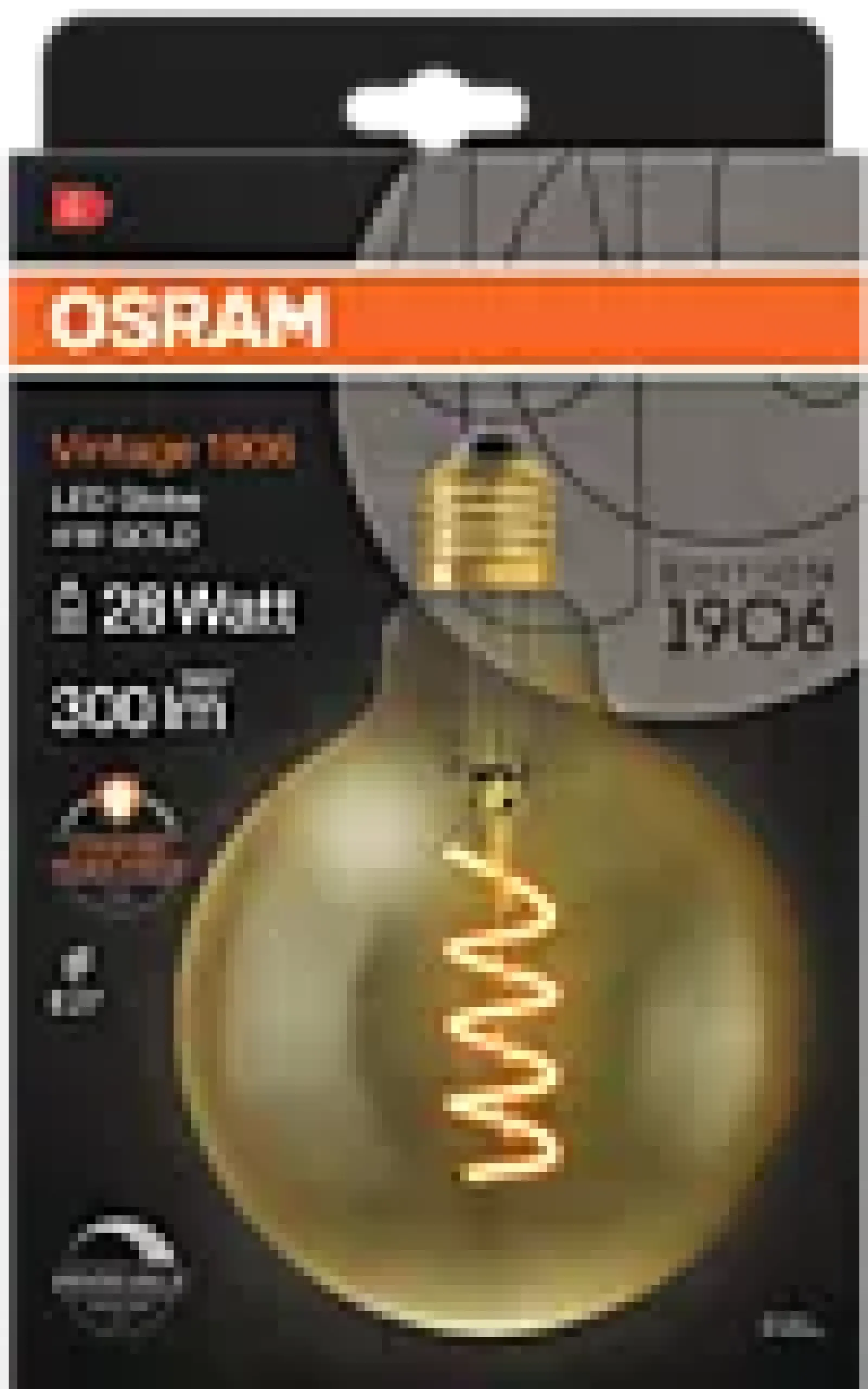 Led Dekorasjonspære E27 G125 28 300lm Gold Dim Varmere Lys-Osram New