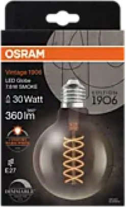 Led Dekorasjonspære E27 G95 30 360lm Smoke Dim Ekstra Varm-Osram Online