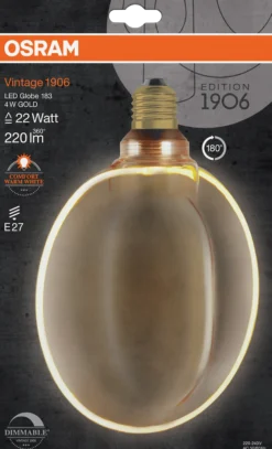 Led Dekorasjonspære E27 Ø183 22 220lm Gold Dim Ekstra Varm-Osram Outlet