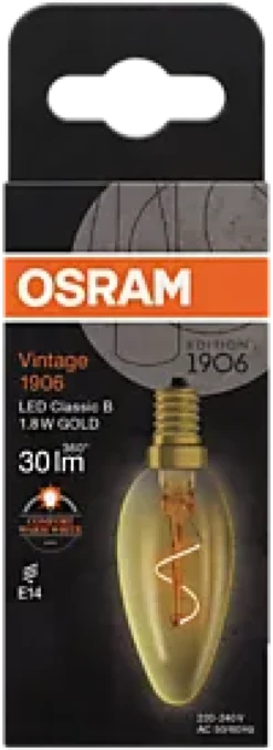 Led Dekorasjonspære E14 30lm Gold Varmere Lys-Osram Best