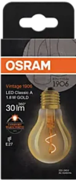 Led Dekorasjonspære E27 30lm Gold Varmere Lys-Osram Hot