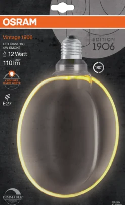 Led Dekorasjonspære E27 Ø183 12 110lm Smoke Dim Ekstra Varm-Osram Outlet