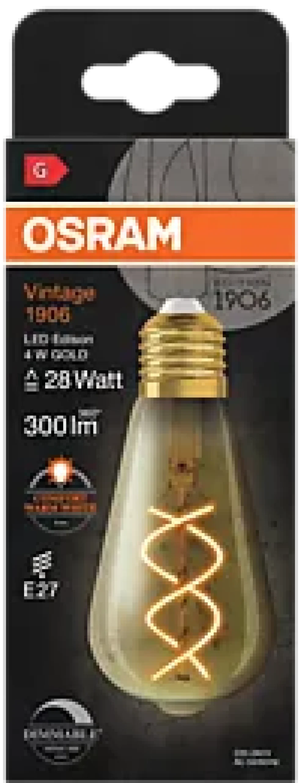 Led Dekorasjonspære E27 St64 28 300lm Gold Dim Varmere Lys-Osram Sale