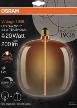 Led Dekorasjonspære O187 20 200lm Tea Brown Dimbar Varmhvit-Osram Outlet