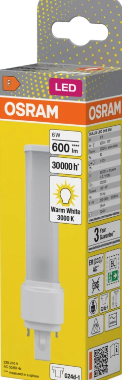 LED Dulux D 13 6W 830 G24D-1-Osram Best