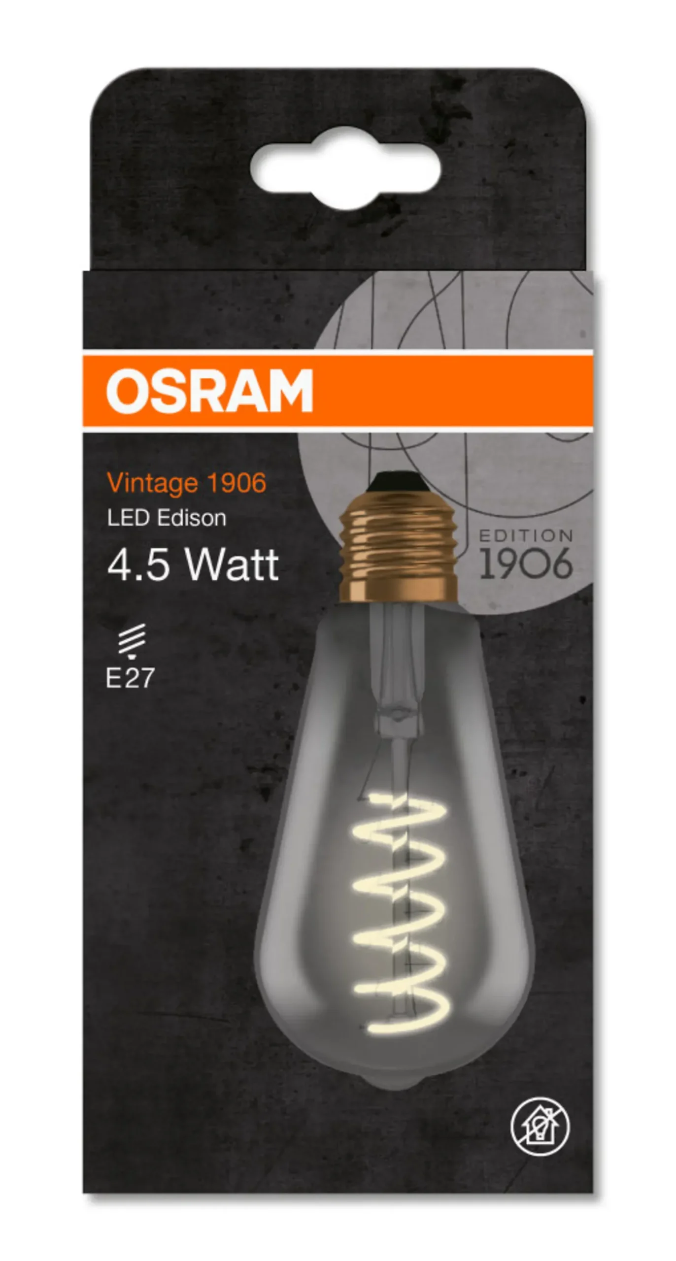 LED Edison 15 fil smoke glass 1800K E27-Osram Discount