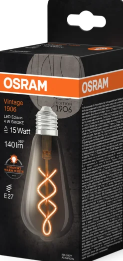 LED Edison 1906 15 smoke 4W dim 1800K E27-Osram Online