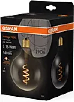 LED Globe G125 15 fil smoke spiral glass 1800K E27-Osram Discount