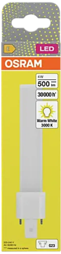 LED kompaktlysrør Dulux S9 4W 3000K 450lm G23-Osram New