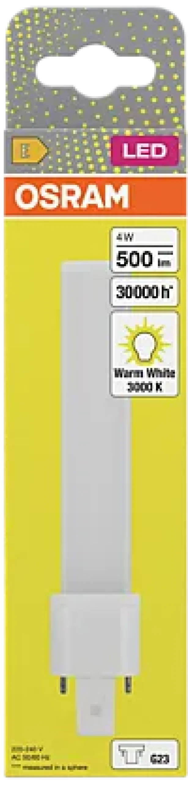 LED kompaktlysrør Dulux S9 4W 3000K 450lm G23-Osram New