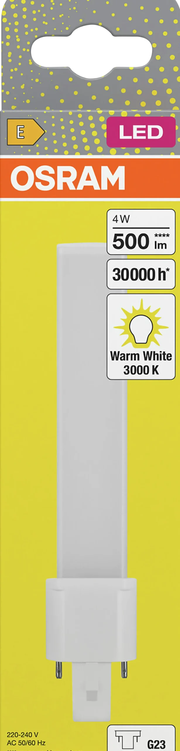 LED kompaktlysrør Dulux S9 4W 3000K 450lm G23-Osram New
