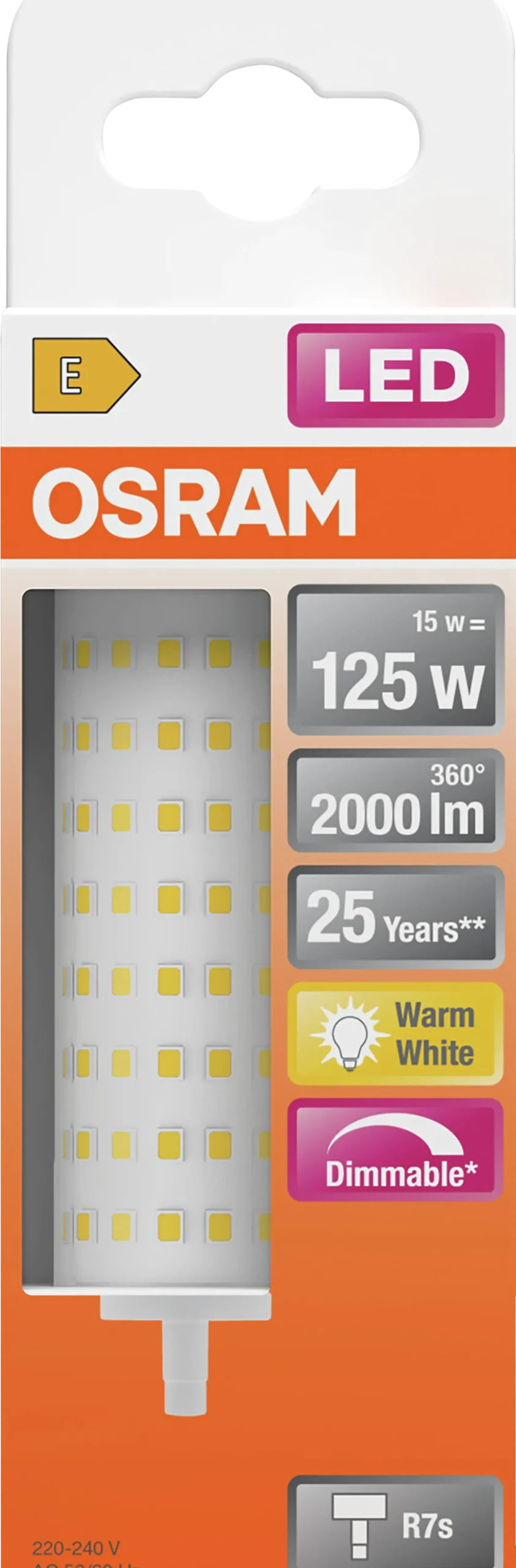 LED line 125 118mm 15W 2700K dim R7S-Osram