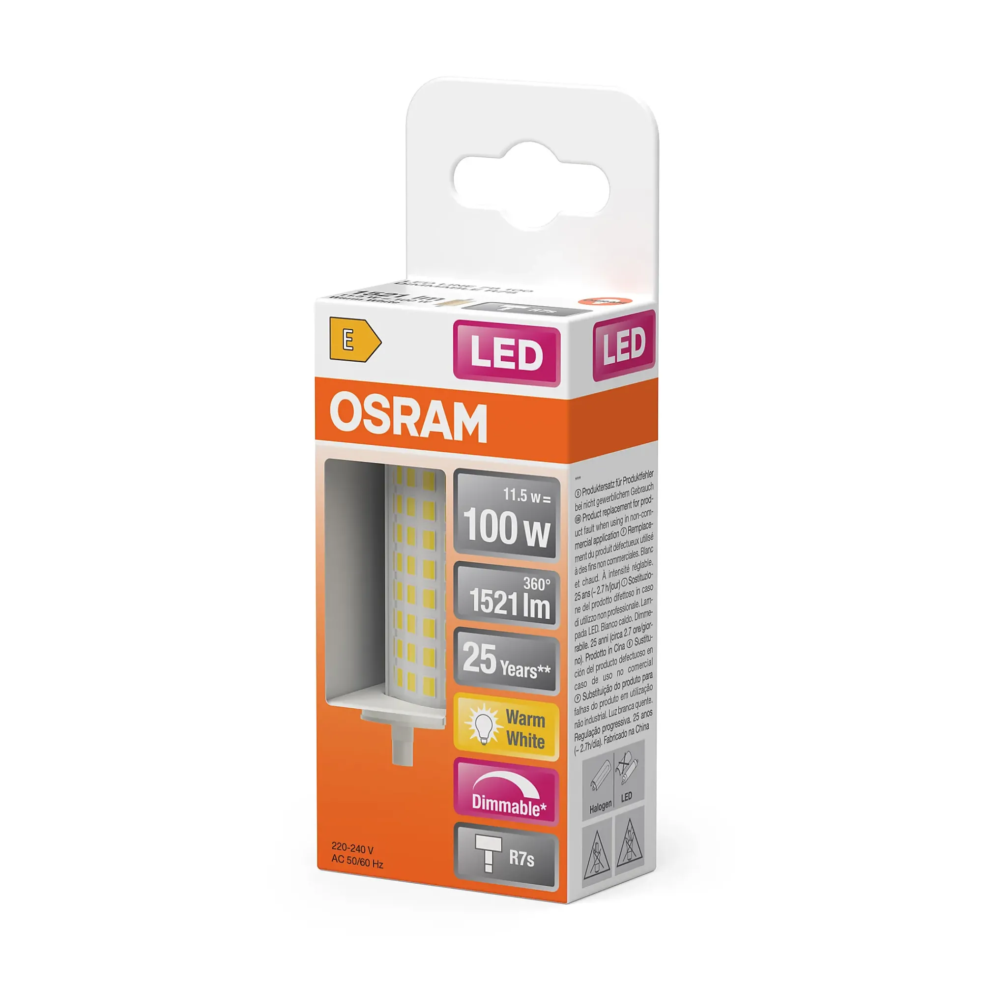 Led Line R7S 100 1521lm klar 78Mm Kort Dimbar Varmhvit-Osram Online