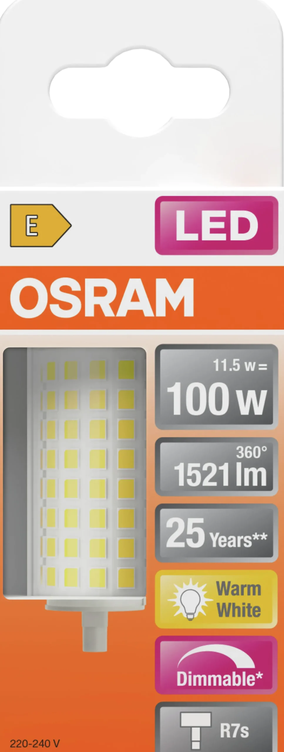 Led Line R7S 100 1521lm klar 78Mm Kort Dimbar Varmhvit-Osram Online