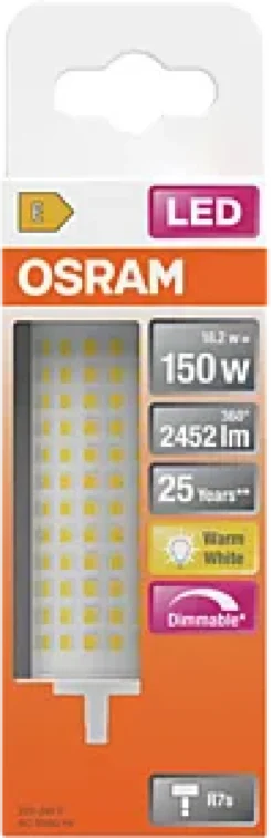 Led Line R7S 150 2452lm klar 118Mm Lang Dimbar Varmhvit-Osram Discount
