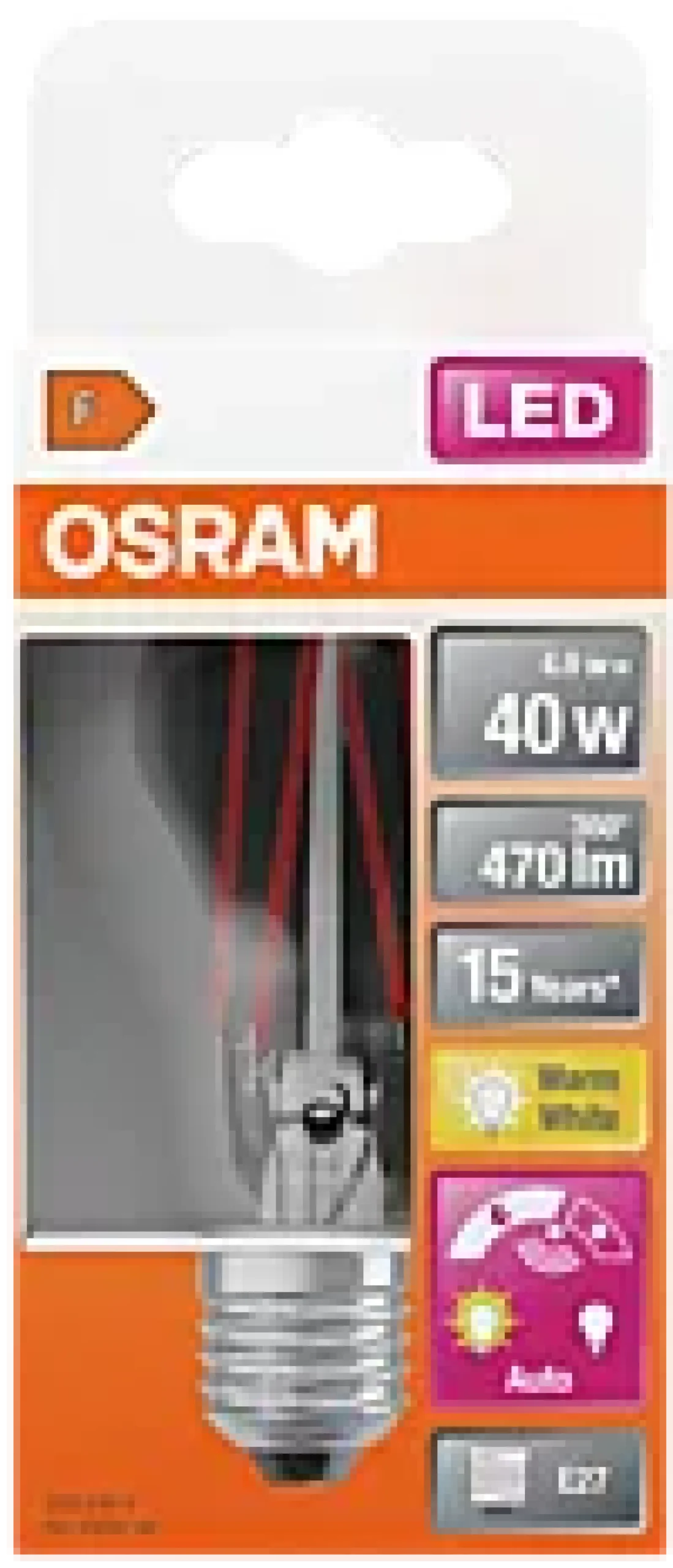 LED lyspære Classic A40 4,9W 2700K daylight sensor E27-Osram Best