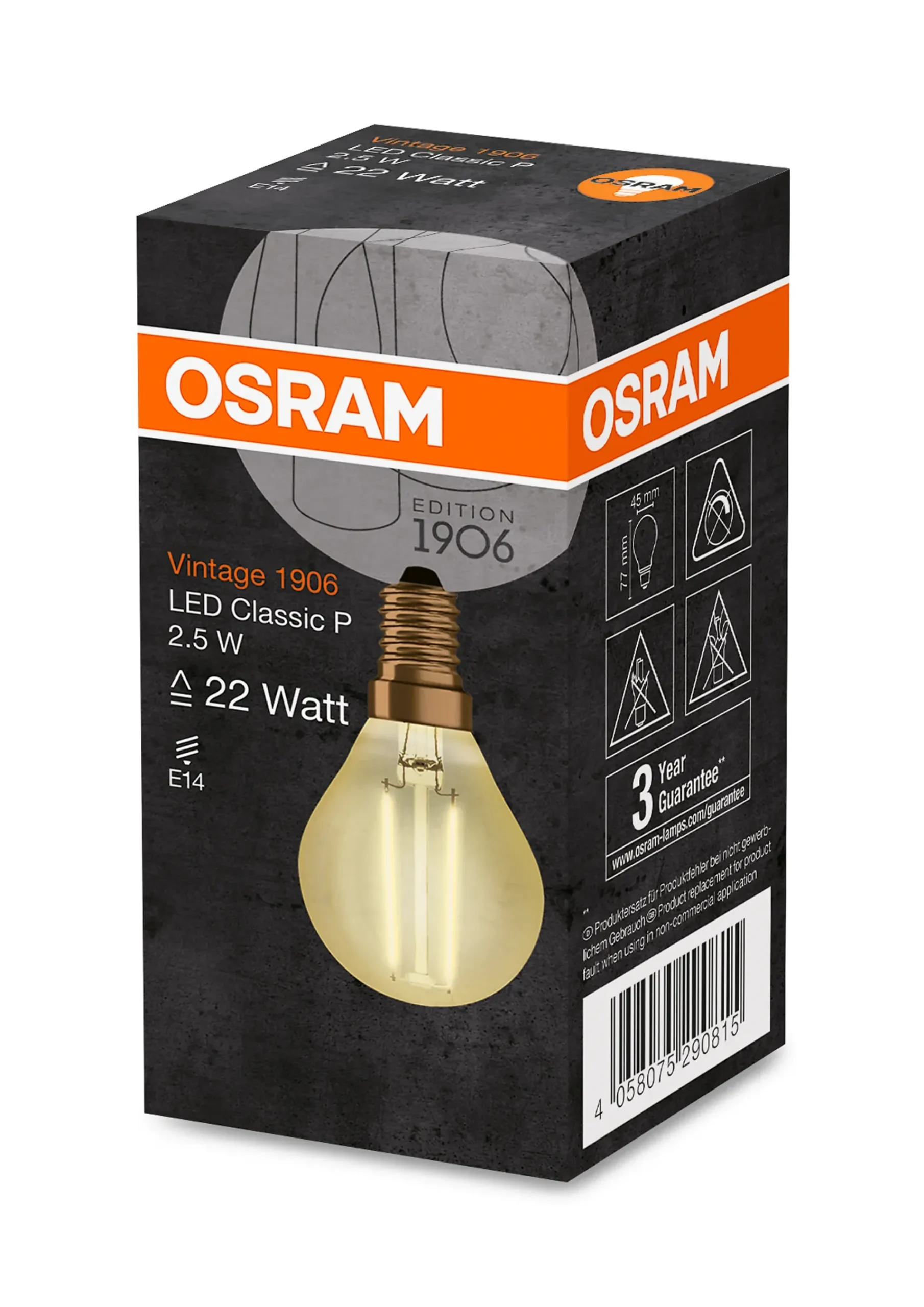 LED lyspære CLP 22 2,5W 824 gold E14-Osram Hot