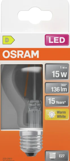 Led Lyspære E27 Classic A15 136lm klar-Osram Sale