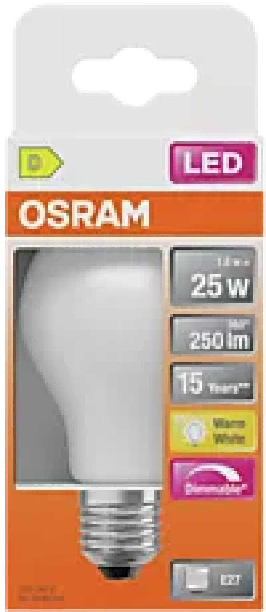 Led Lyspære E27 Classic A25 250lm matt Dimbar-Osram Outlet