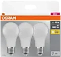 Led Lyspære E27 Classic A60 806lm matt Hs 3stk-Osram Hot