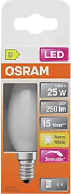 Led Lyspære E14 Classic B25 250lm matt Dimbar-Osram Sale