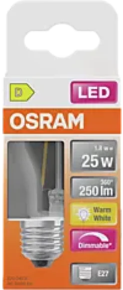 Led Lyspære E27 Classic P25 250lm klar Dimbar-Osram Clearance